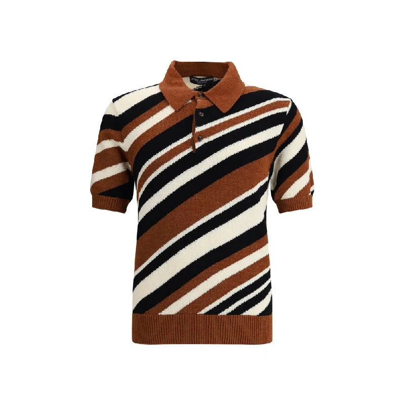 Men's Shirts with Custom MonogramsDolce & Gabbana Striped Polo Men's Shirt