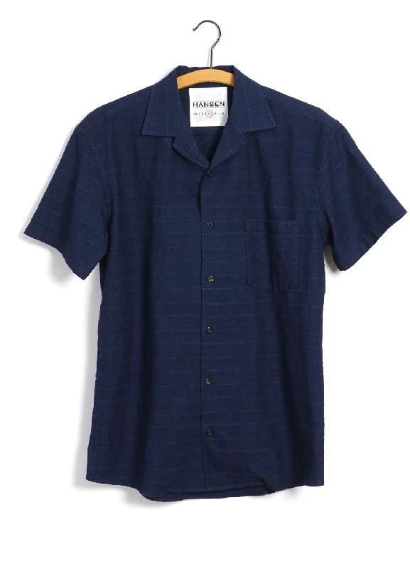 Men's Checked Short-Sleeve Shirts for Summer FunJONNY | Short Sleeve Shirt | Dobby Indigo