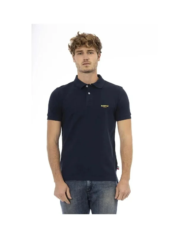 Men's Shirts with Double-Breasted DesignsBaldinini Trend Men's Blue Cotton Polo Shirt - S