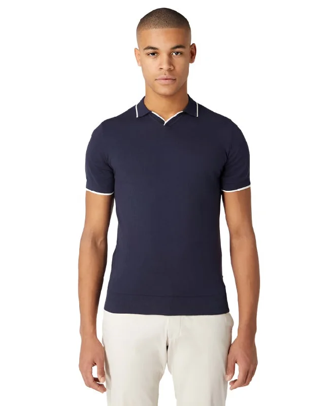 Men's Shirts for BoatingID50113-Remus Navy Skipper Collar Polo Shirt