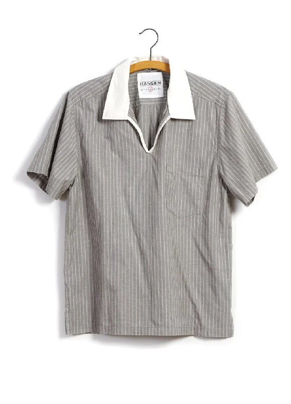 Men's Performance Shirts for Active LifestylesPHILIP | Short Sleeve Pull-On Shirt | Stripe/Nature