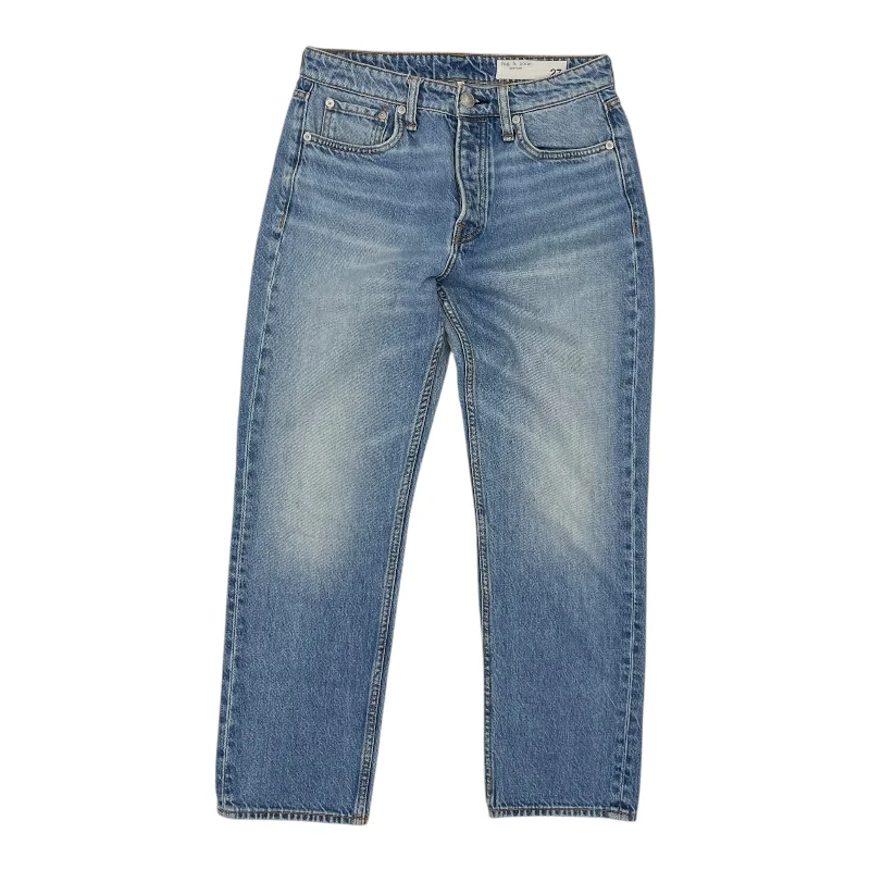 Cool Distressed Men's JeansJeans Straight By Rag & Bones Jeans In Blue Denim, Size:4
