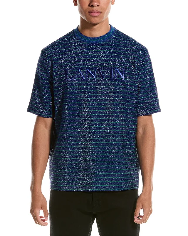 Men's Shirts with Patchwork SleevesLANVIN Embroidered Regular T-Shirt