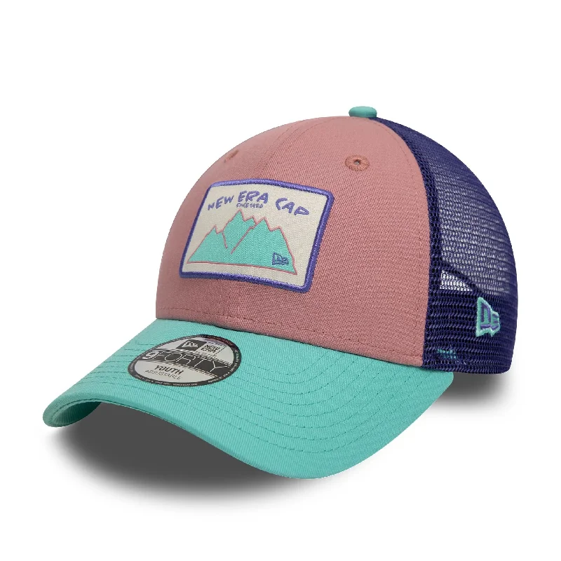 Affordable Baseball HatsChild New Era Dark Pink 9FORTY Trucker Adjustable Cap