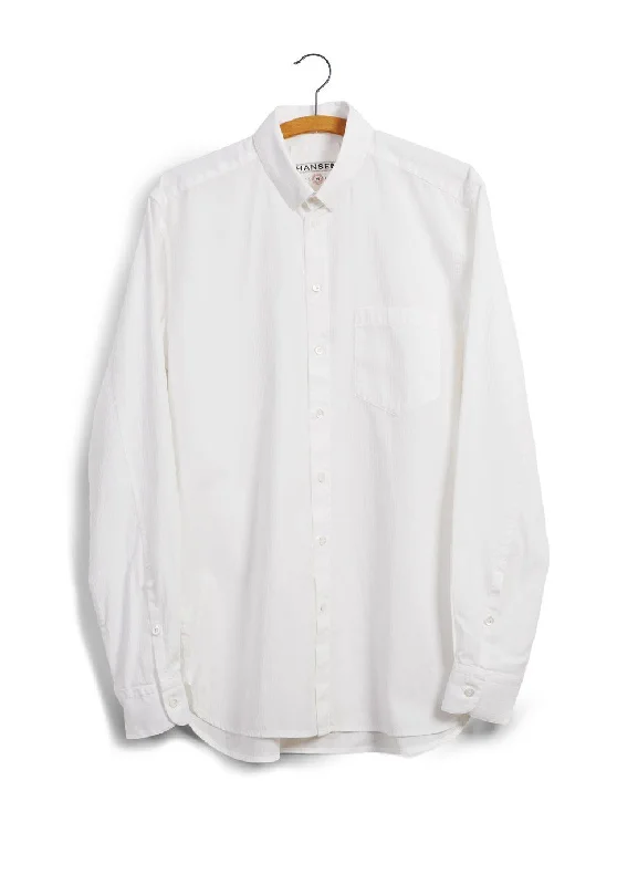 Men's Custom Dress Shirts for a Personalized FitHAAKON | Hidden Button Down Herringbone Shirt | White