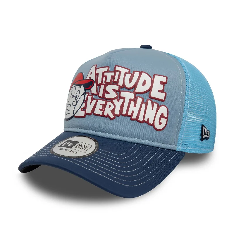 Elegant Derby CapsNew Era Graphic Blue 9FORTY A-Frame Trucker Adjustable Cap