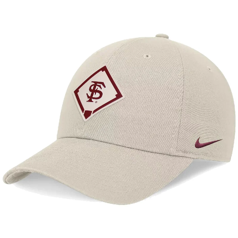 Bright Straw HatsNike Interlocking FS Baseball Diamond Design Adjustable Unstructured Club Cap - Natural