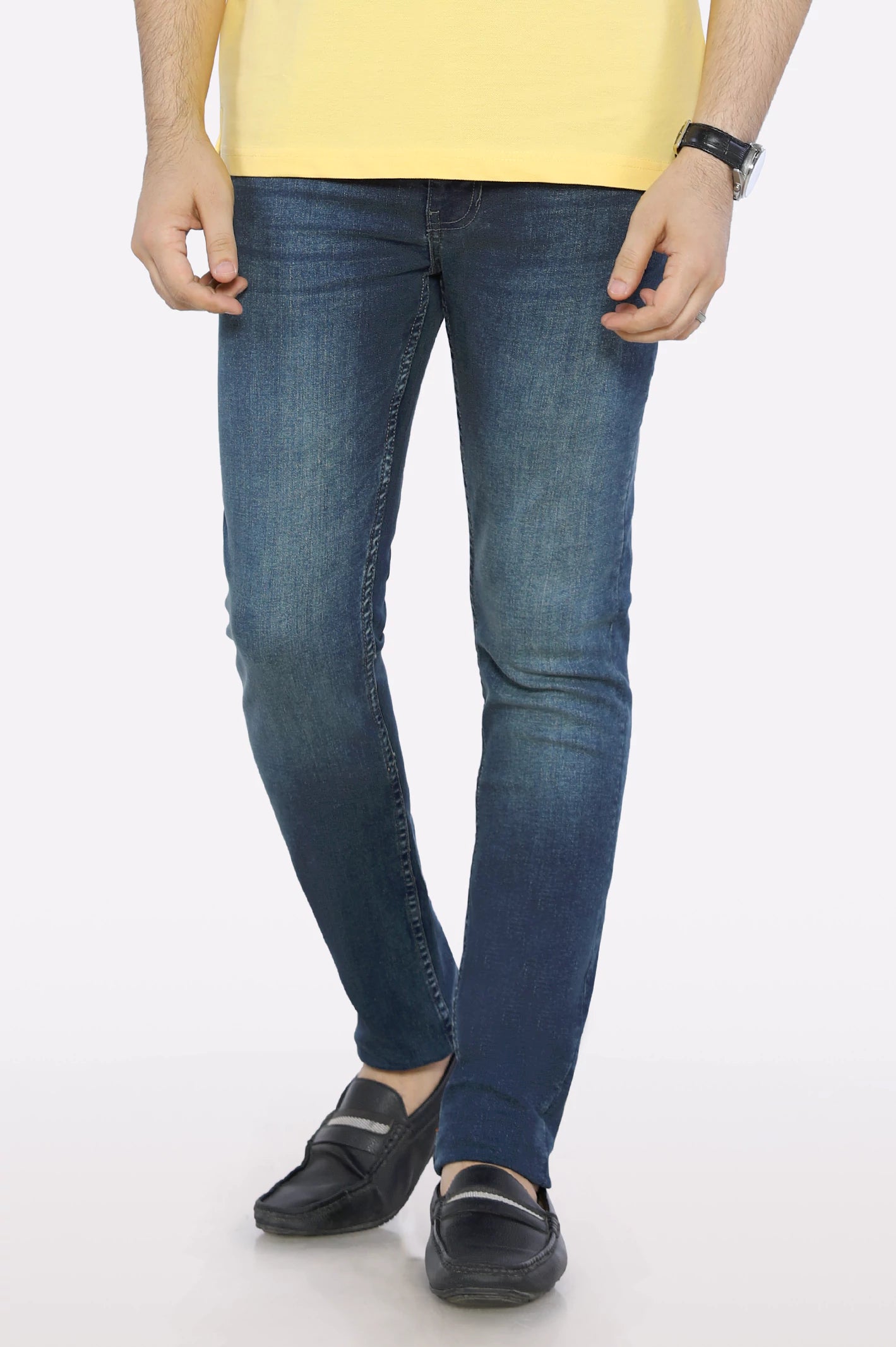 Wide-Leg Men's JeansMedium Blue Slim Fit Jeans