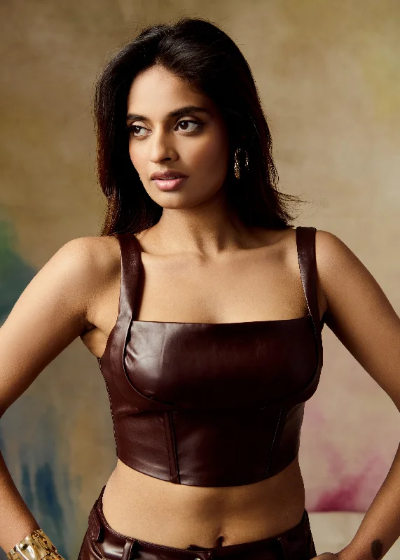 Mid-Waisted Men's JeansLenore Brown Leather Corset Top