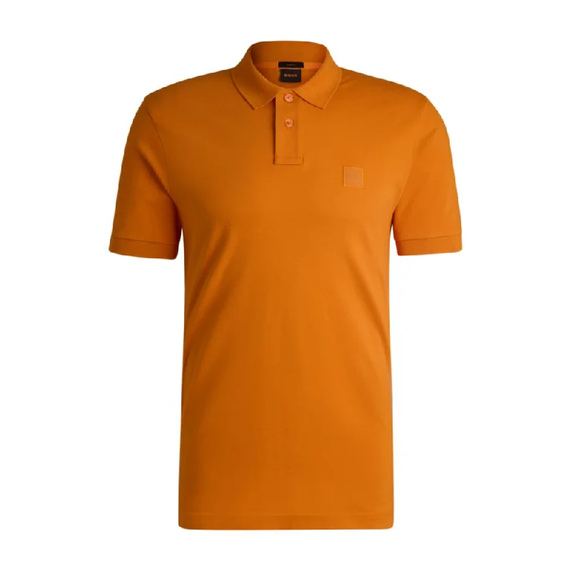 Men's Shirts with Velcro ClosuresSlim-fit stretch-cotton polo shirt with logo patch