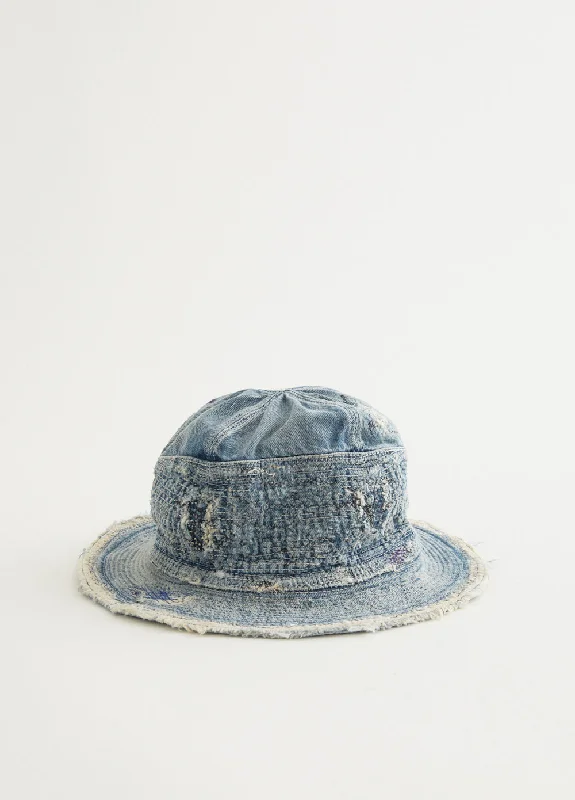 Big Size Fedora Hats11.5oz Denim THE OLD MAN AND THE SEA Hat (CRASH Remake)