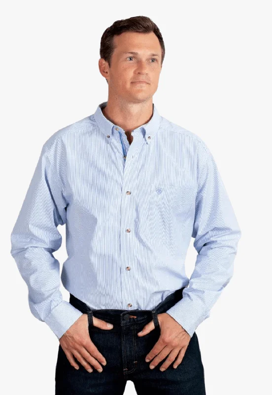Men's Tennis Shirts for Court ComfortAriat Mens Pro Series Cliff Stripe Long Sleeve Shirt