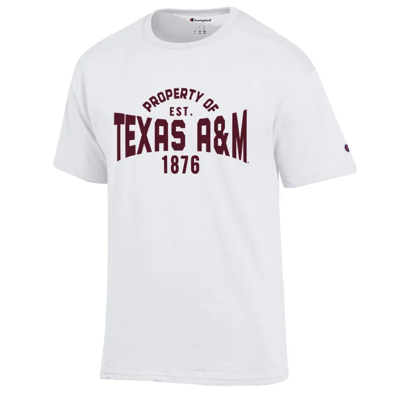 Men's Shirts with Patchwork SleevesProperty of Texas A&M Tee