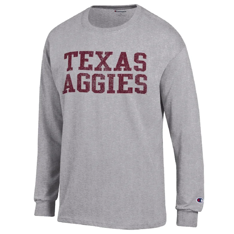 Men's Shirts for HikingChampion Texas Aggies Oxford Grey Long Sleeved Tee