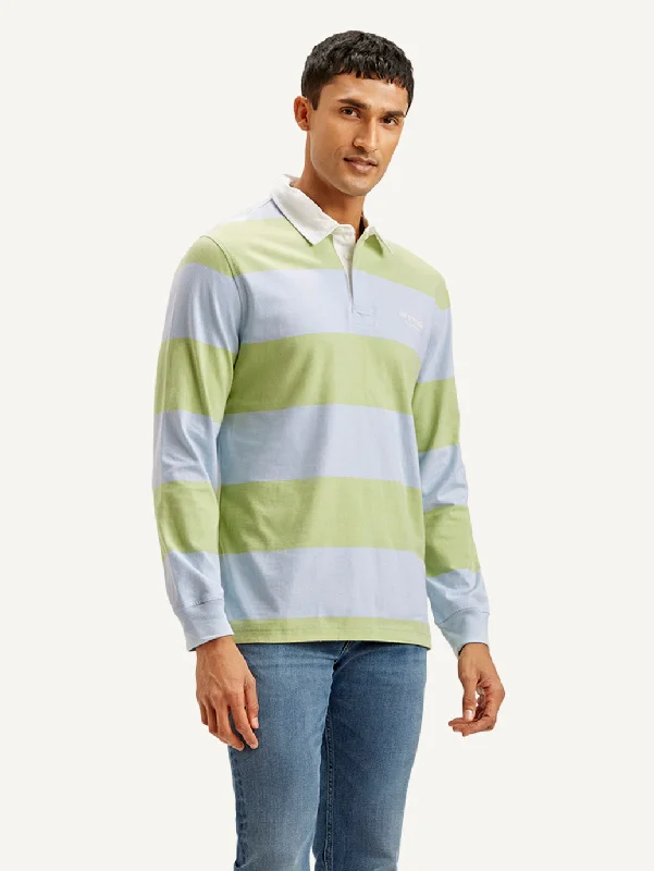 Men's Shirts with Button-Down CollarsMen's Striped Polo T-shirt