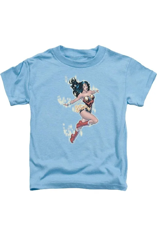 Men's Shirts with Embellished CollarsJustice League of America Simple Wonder Woman Short Sleeve Juvenile Tee / T-Shirt
