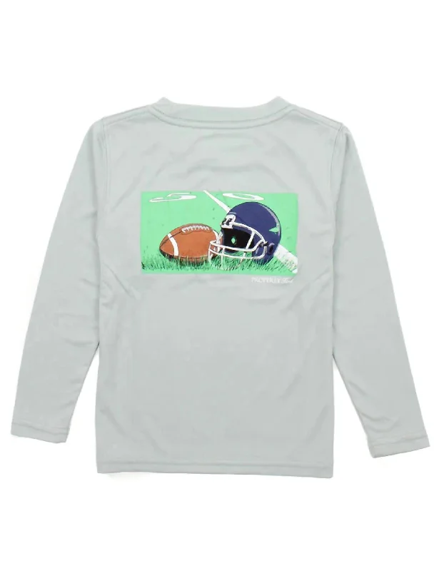 Men's Shirts with Plaid PatternsPerformance Tee Long Sleeve Gametime In Chrome Grey