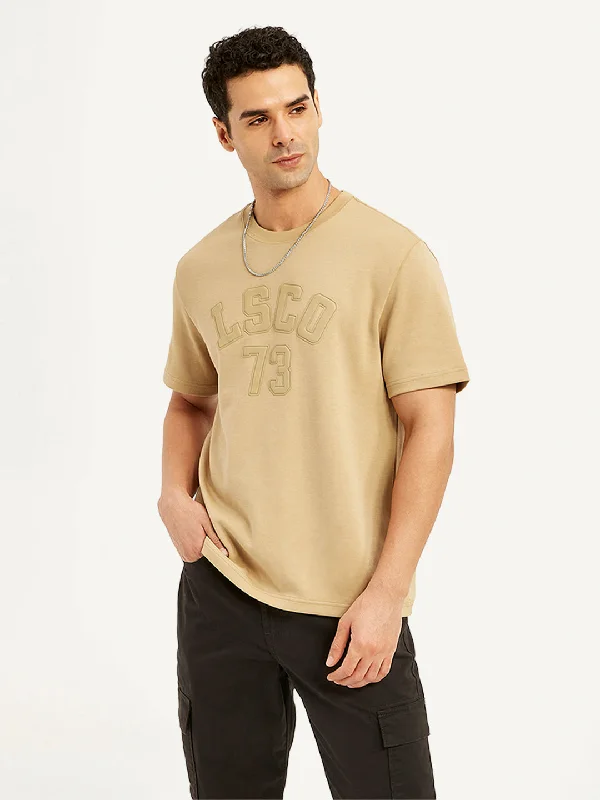 Men's Shirts with Full PlacketsMen's Typographic Print Crew Neck T-Shirt
