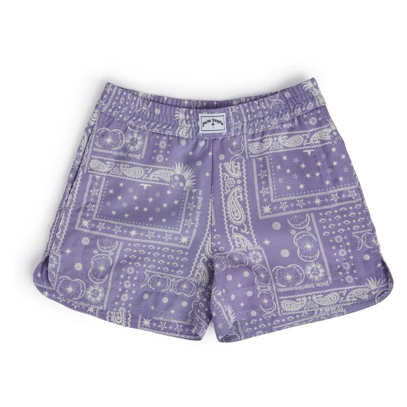 Oversized and Relaxed Men's Loungewear ShortsPurple Graphic Print Shorts