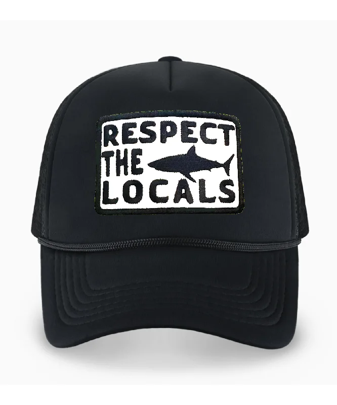 Funky Snapback HatsRespect The Locals Foam Trucker Hat