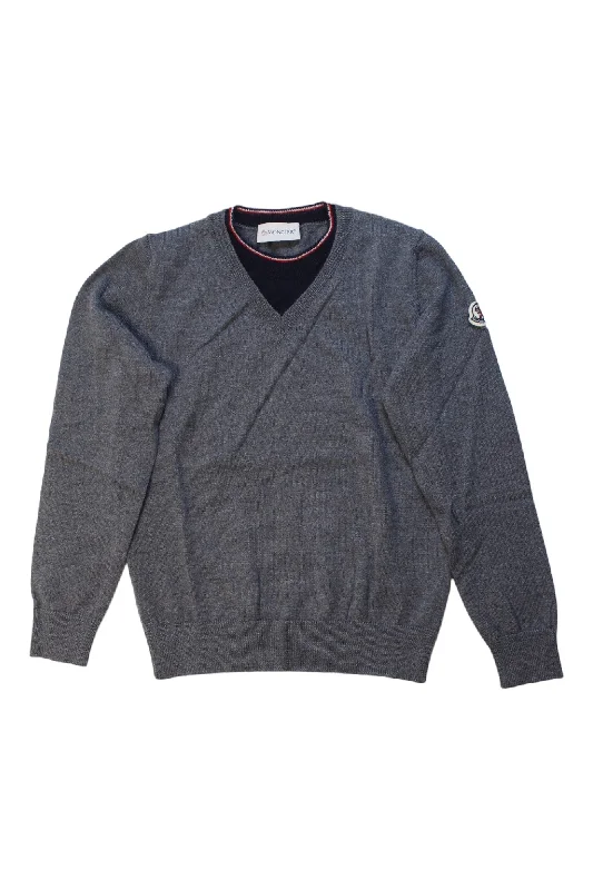 Men's Sweaters with Ribbed WaistbandsMoncler Knit Sweater 6T - 7Y