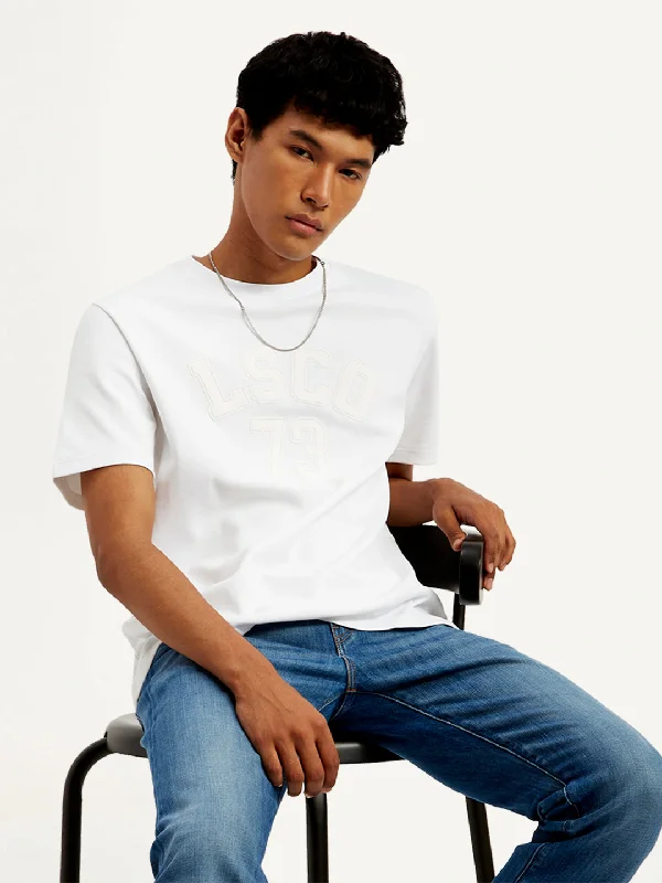 Men's Shirts for HikingMen's Typographic Print Crew Neck T-Shirt