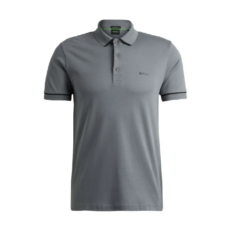 Elegant Men's Dress ShirtsInterlock-cotton slim-fit polo shirt with contrast trims
