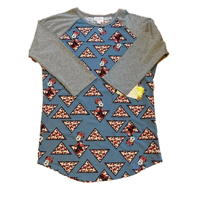 Men's Travel Shirts for Easy PackingLularoe Girls Blue Pizza Minnie Long Sleeve Shirt