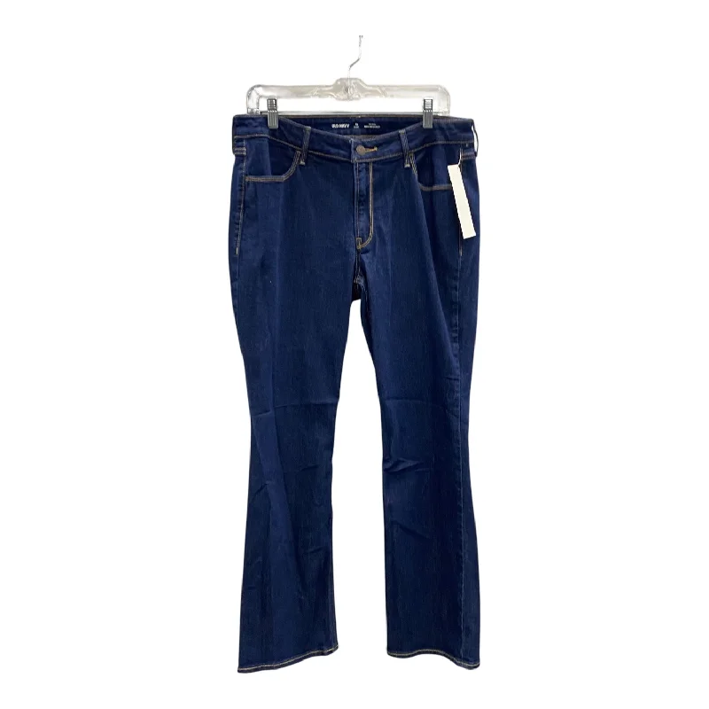Leather Patch Embellished Men's JeansJeans Boot Cut By Old Navy In Blue, Size:12 short