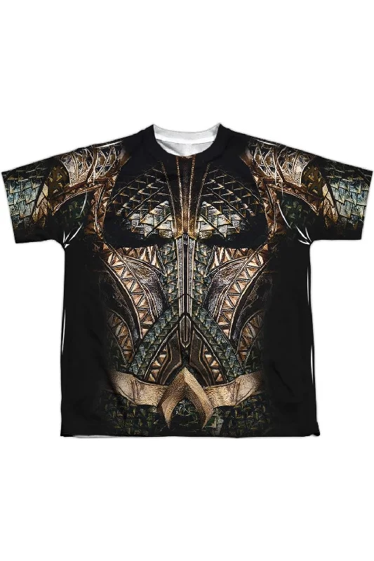 Men's Shirts for HikingJustice League Movie Aquaman Uniform Short Sleeve Youth Poly Crew Tee / T-Shirt