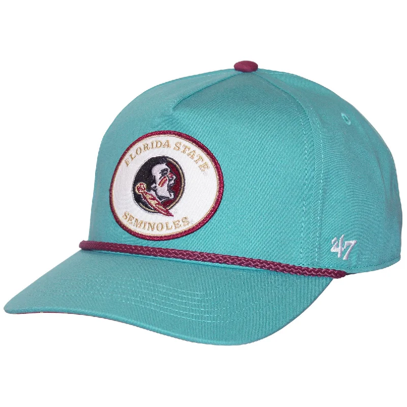 Formal Derby Caps47 Brand Seminole Logo/Florida State Seminoles Patch Adjustable Cap - Turquoise