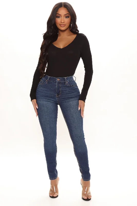 Men's Jeans with a Destroyed LookKittenAlarm - Out On The Town Skinny Jeans - Dark Wash