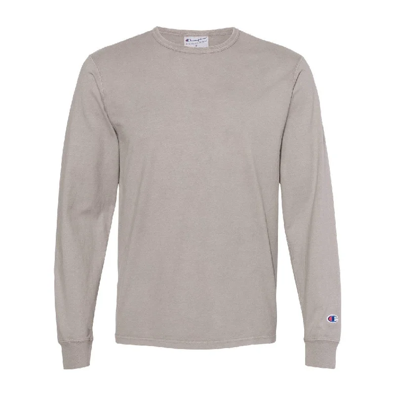 Men's Shirts with Animal PrintsChampion Garment-Dyed Long Sleeve T-Shirt