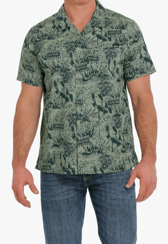 Men's Patterned Button-Down Shirts for Added InterestCinch Mens Cactus Print Short Sleeve Shirt