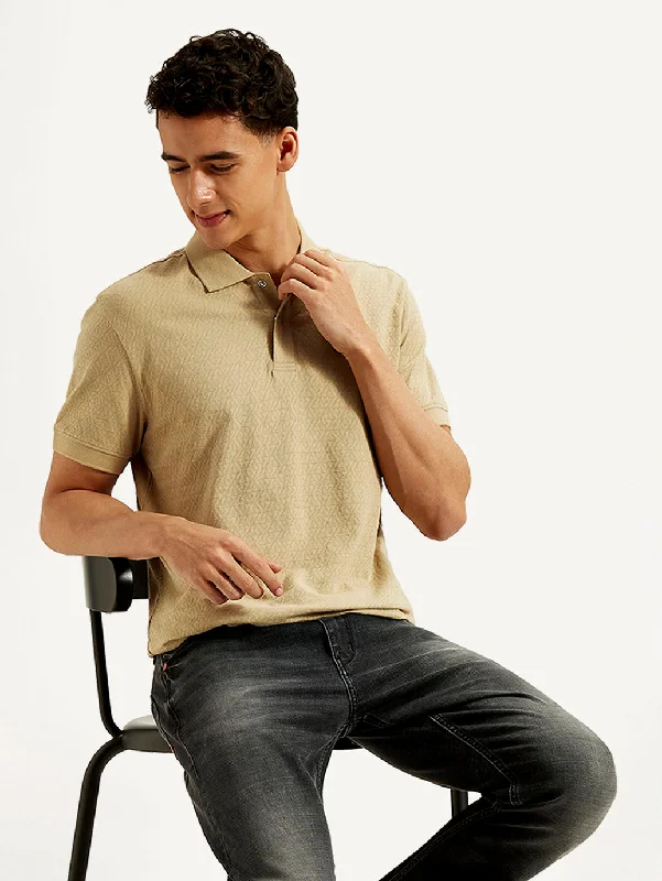 Men's Shirts with Appliqué DetailsMen's Geometric Slim Fit Polo T-shirt