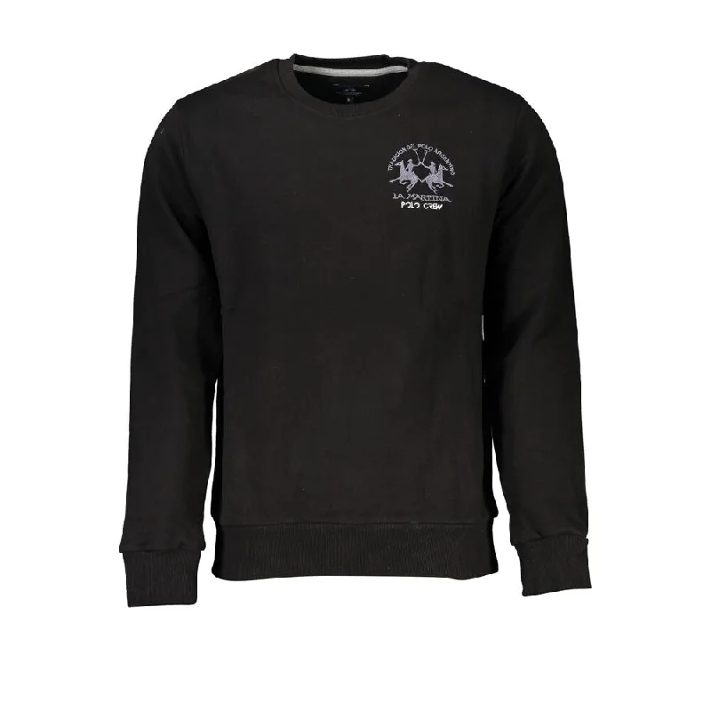 Men's Sweaters with Checkerboard PatternsLa Martina Elegant Crew Neck Fleece Men's Sweatshirt