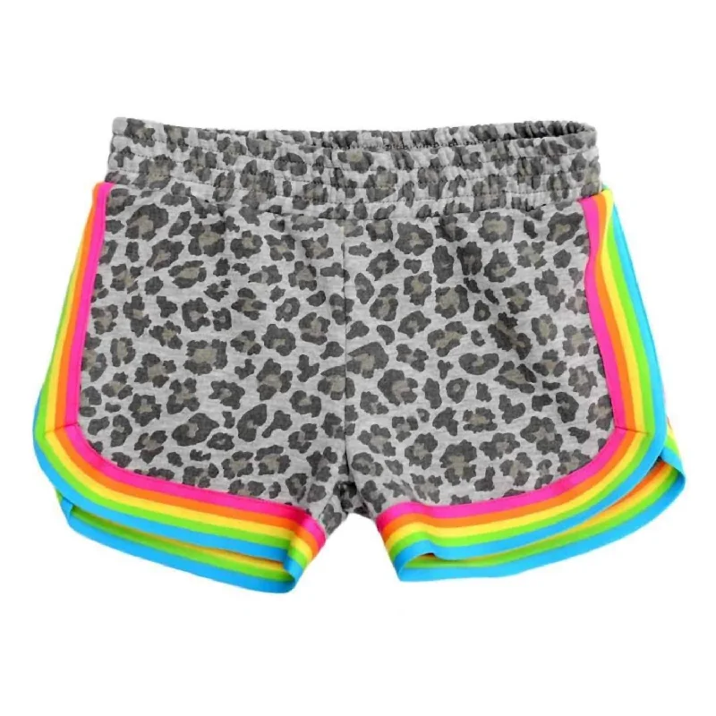 Cool Men's Linen ShortsKids Lori Short In Grey Cheetah