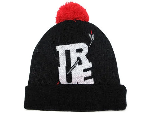 Comfortable Bucket Hats for TravelTrue Arrow Pom Beanie Black
