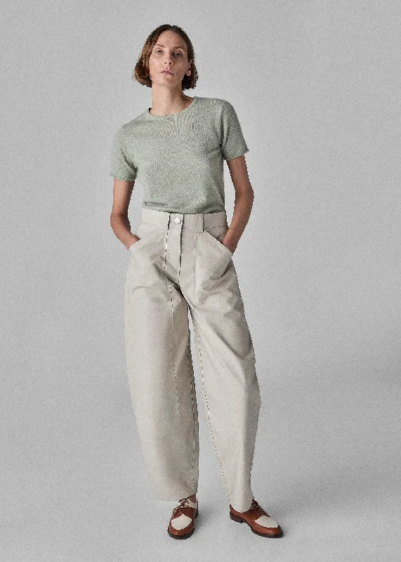 Men's Sweaters in Neutral ColorsBoxy Tee in Cashmere Silk - Light Green