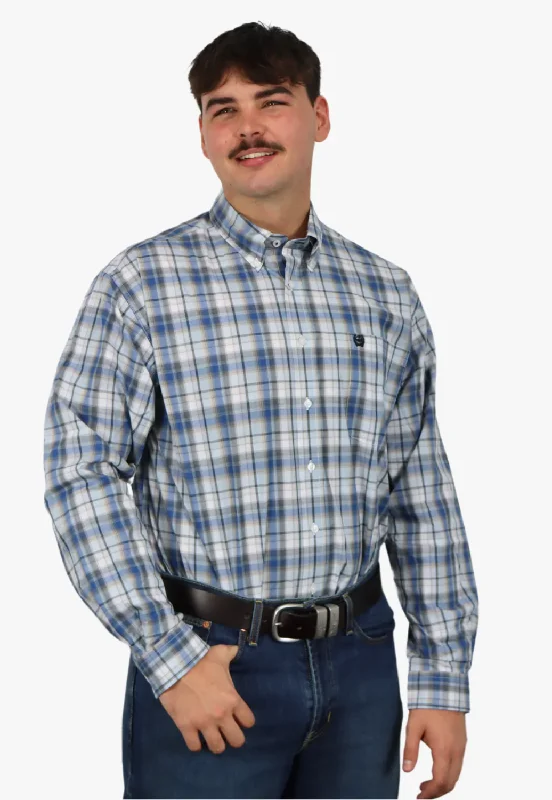 Men's Striped Long-Sleeve Shirts for a Maritime FeelCinch Mens Plaid Long Sleeve Shirt