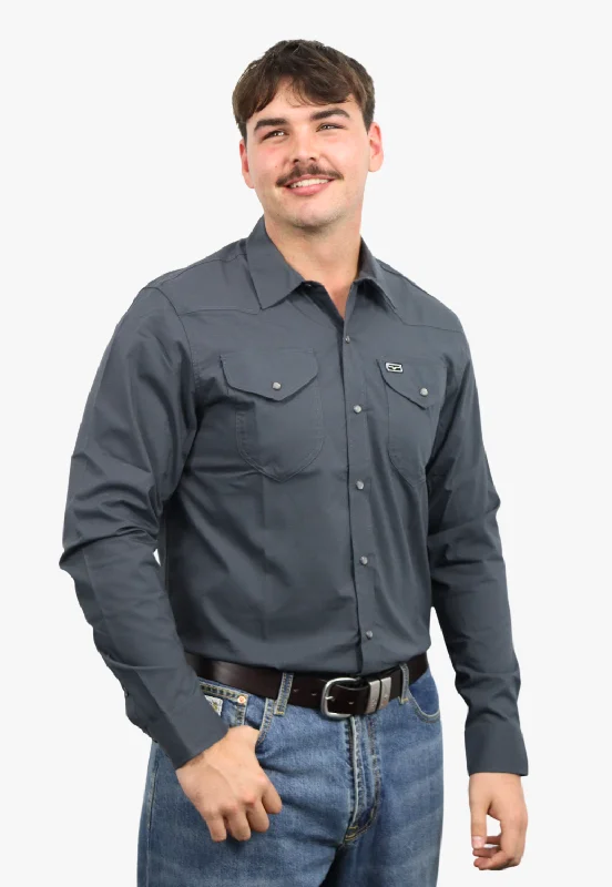 Men's Pattern Mixing Shirts for Creative StyleKimes Ranch Mens Blackout Snap Long Sleeve Shirt