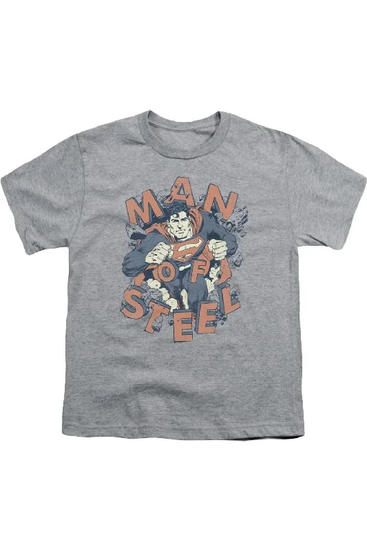 Men's Shirts with Drawstring WaistbandsSuperman Coming Through Short Sleeve Youth Tee / T-Shirt