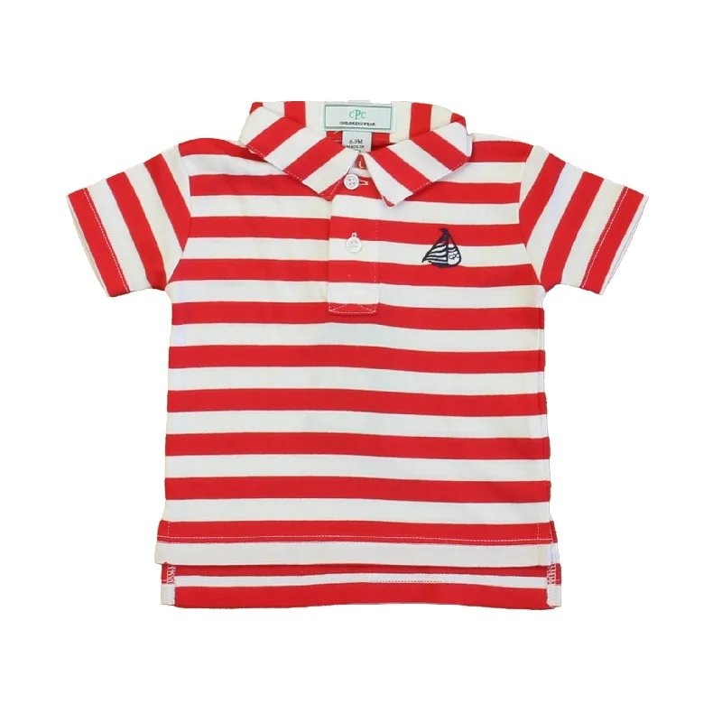 Men's Shirts with Hidden ButtonsClassic Prep Boys Lollipop | Red | White Stripe Polo Shirt