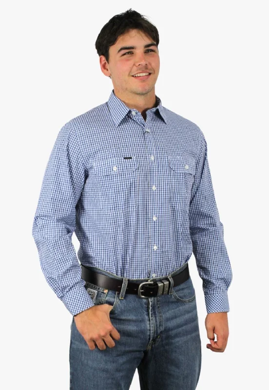 Men's Dressy Button-Down Shirts for Formal OccasionsPilbara Mens Check Long Sleeve Shirt