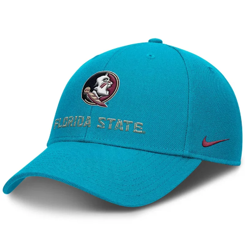 Embroidered Bucket HatsNike Men's Seminole Logo/Florida State Adjustable Rise Cap - Turquoise