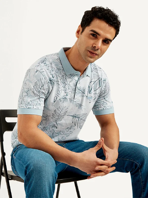 Men's Shirts with Belt AttachmentsMen's Printed Slim Fit Polo T-Shirt