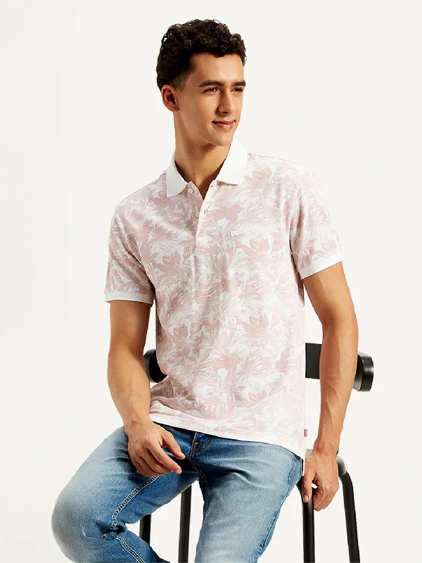 Men's Casual Shirts for Everyday WearMen's Floral Print Slim Fit Polo T-Shirt