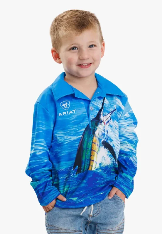 Men's Henley T-Shirts for a Casual TwistAriat Kids Mr Marlin Fishing Shirt