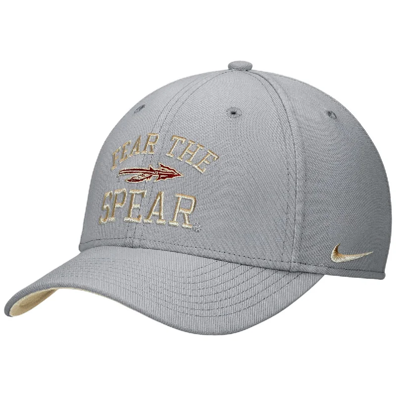 Elegant Derby CapsNike Fear the Spear Rise Structured Swooshflex Cap - Wolf Grey