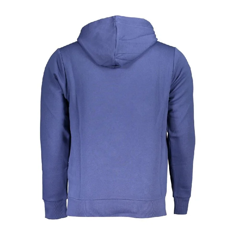 Men's Sweaters with ThumbholesU.S. Grand Polo Elegant Long Sleeve Hooded Sweatshirt in Men's Blue